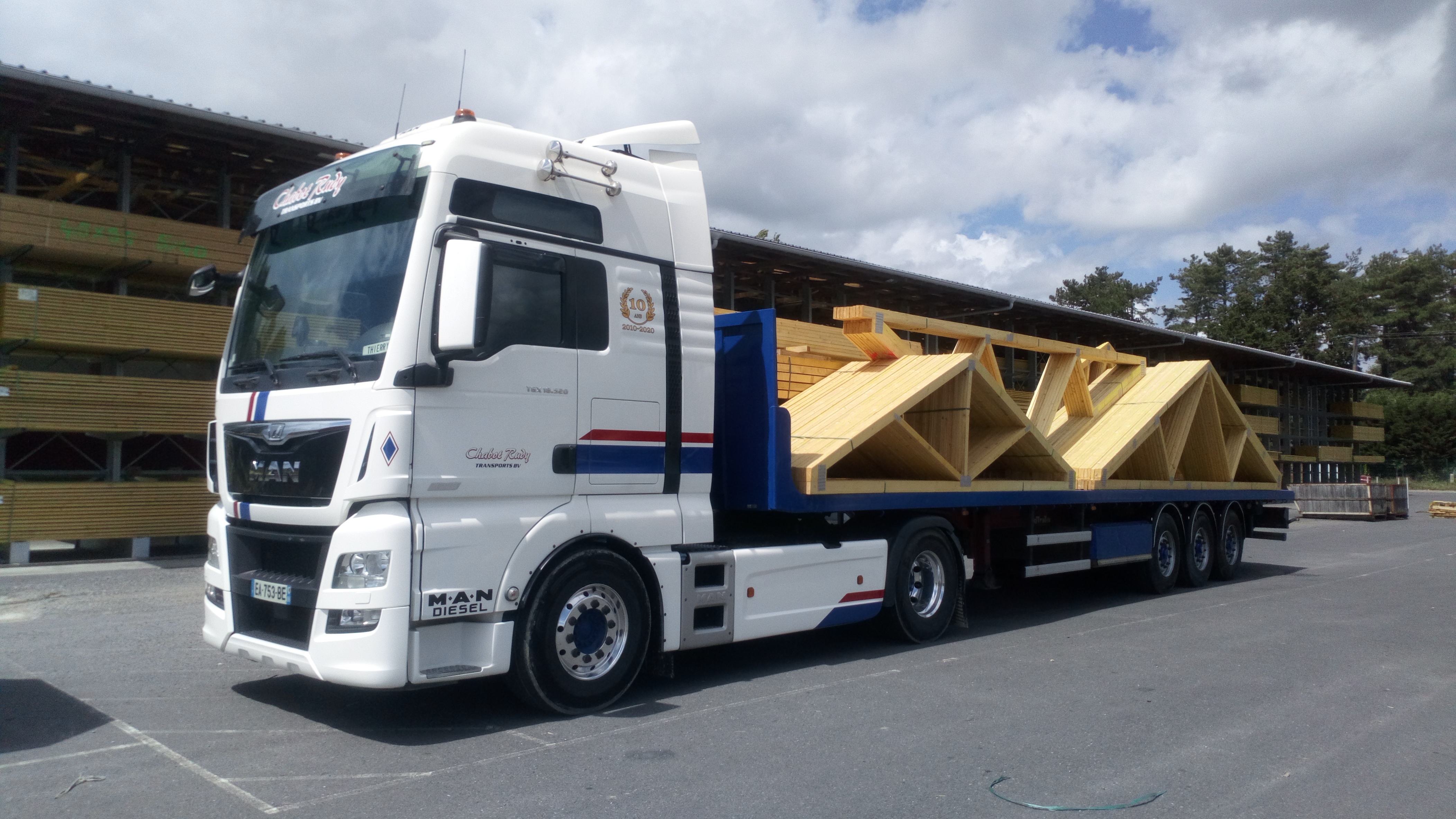 Transport en plateau d'une charpente